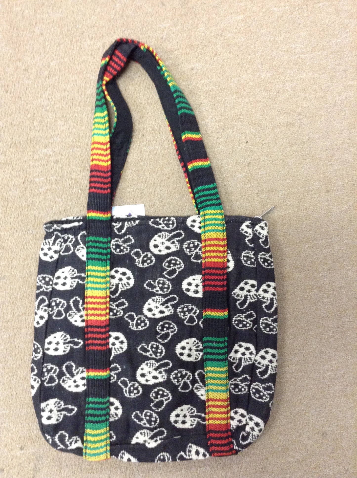 Mushroom Printed Rasta Market Bag - HalfMoonMusic