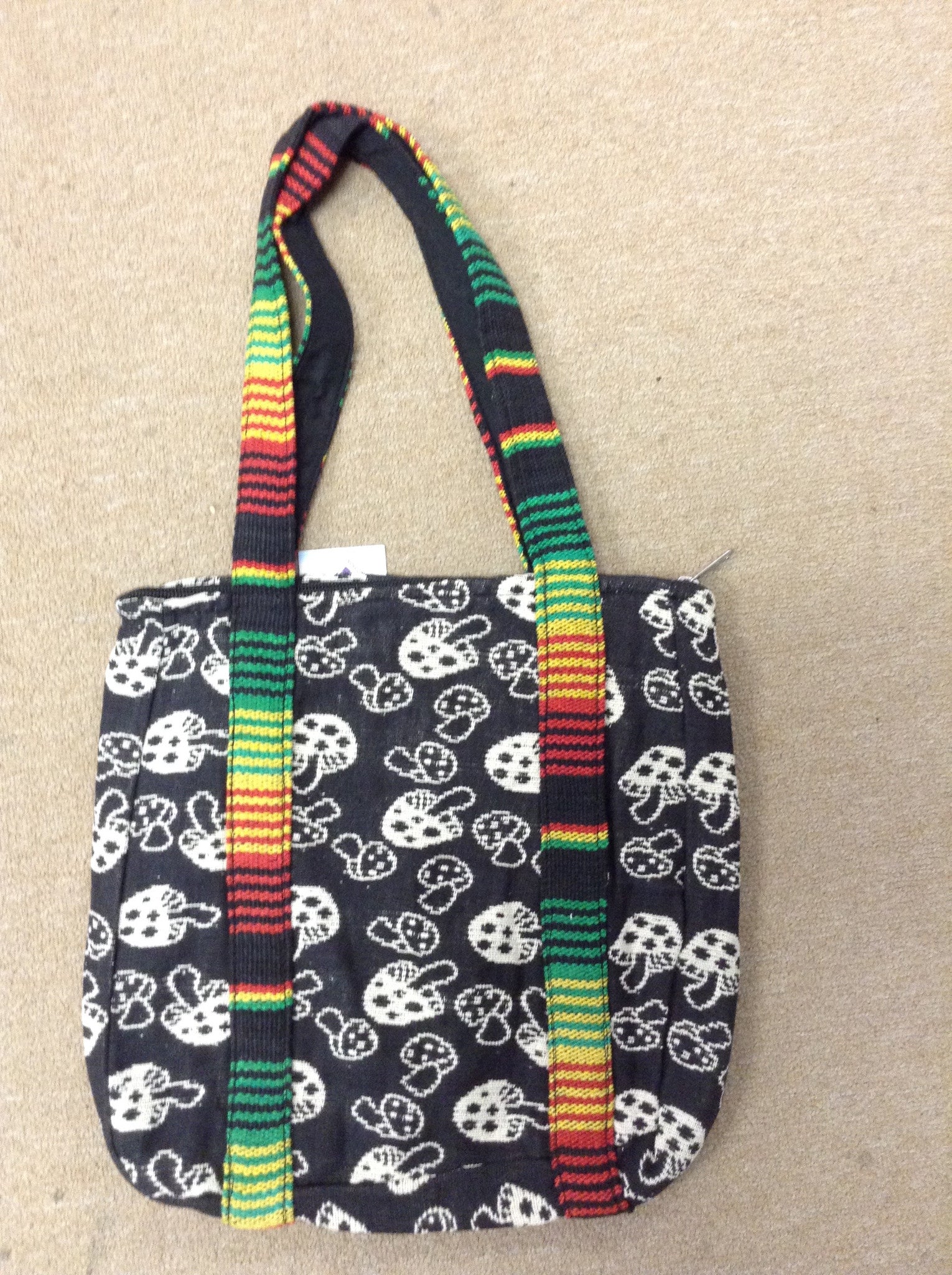 Mushroom Printed Rasta Market Bag - HalfMoonMusic