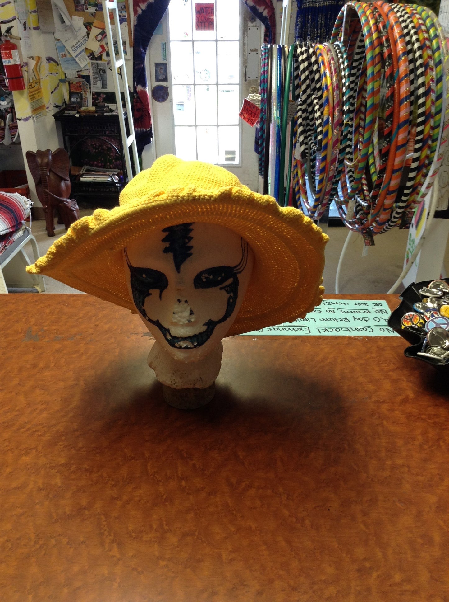 Crocheted Wide Brim Hat - HalfMoonMusic