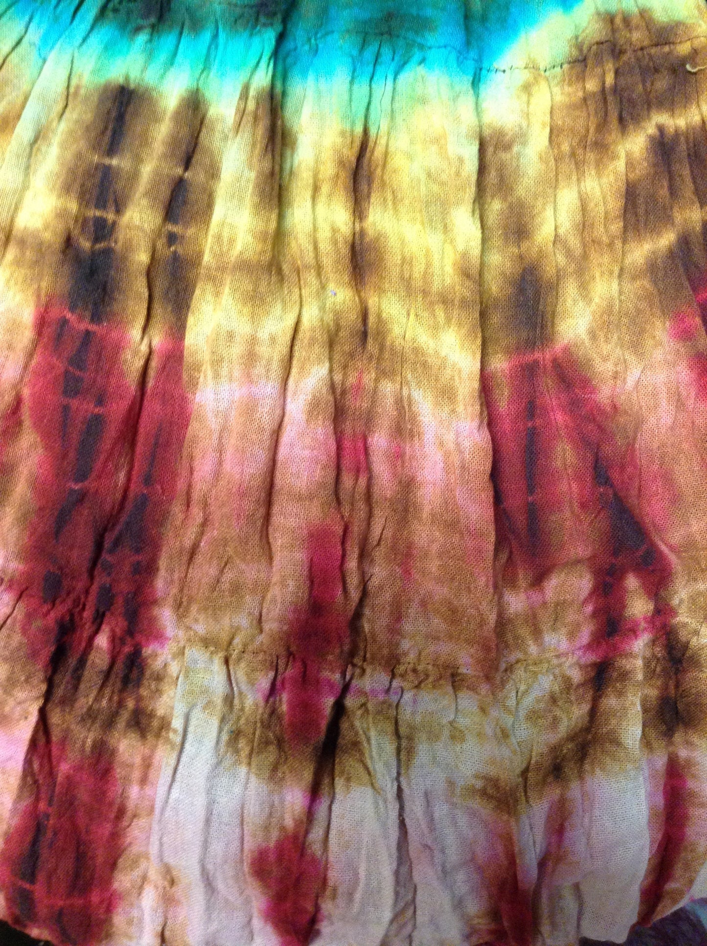 Women's Tie-Dye Scrunched Sleeveless Strap Smock Dress - HalfMoonMusic