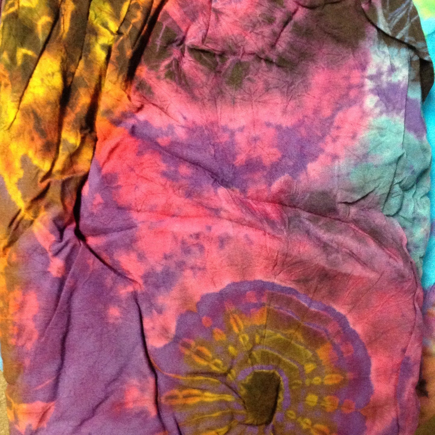 Women's Rayon Tie-Dye Elastic Waist Genie Pants - HalfMoonMusic