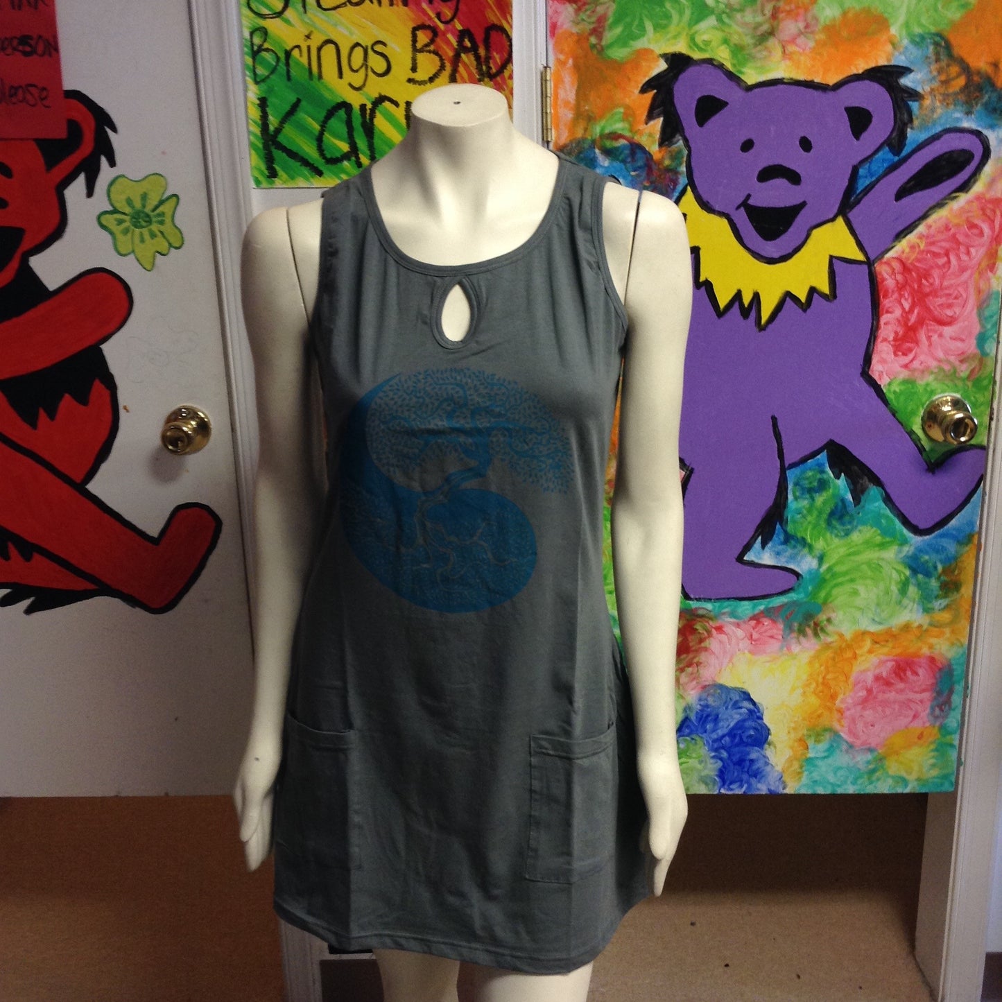 Organic Cotton Tree Of Life Mini Dress - HalfMoonMusic