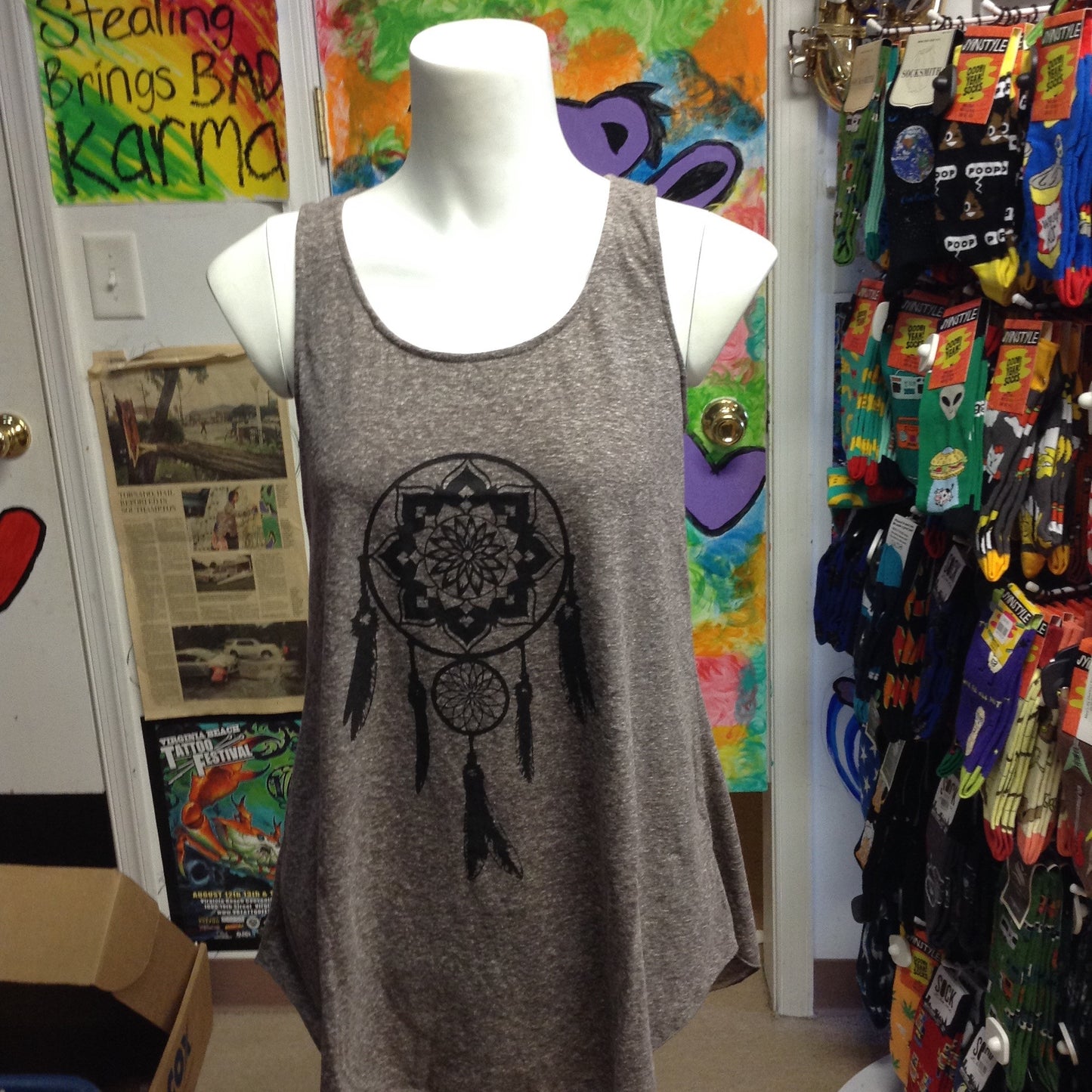 Cotton Tunic W/ Dreamcatcher Print - HalfMoonMusic