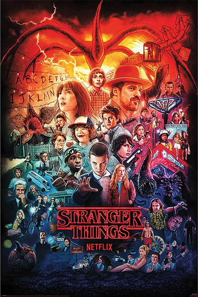 Stranger Things - Seasons Montage Poster - HalfMoonMusic