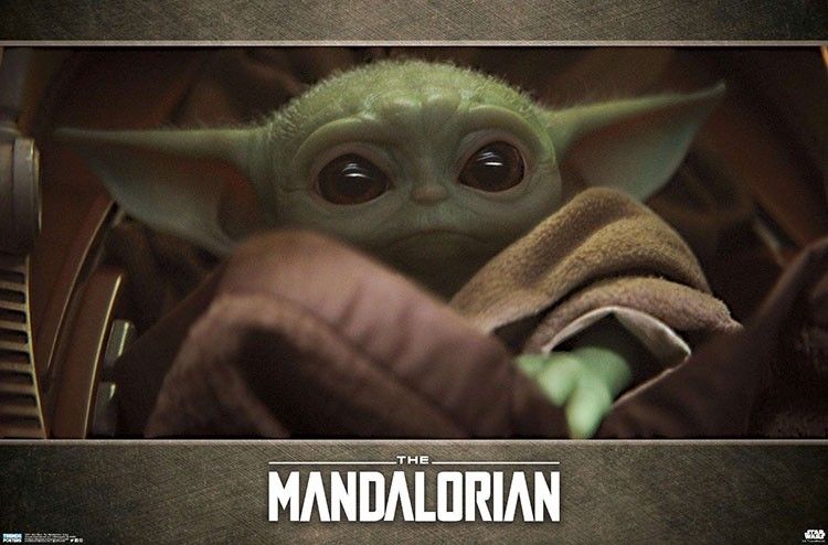 The Mandalorian Baby Yoda Poster - HalfMoonMusic