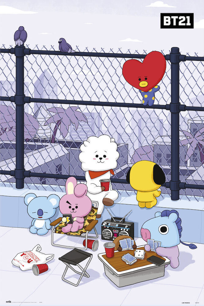 BT21-Rooftop Poster - HalfMoonMusic