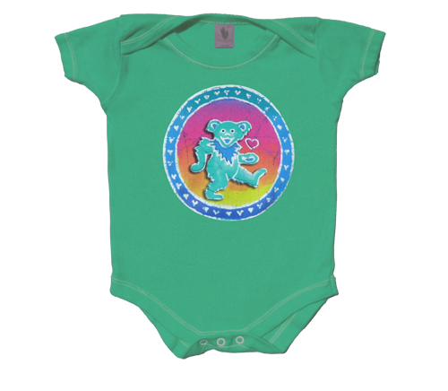 Grateful Dead Bear Heart Batik Onesie - HalfMoonMusic