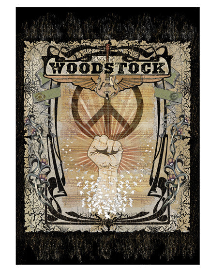 Woodstock Fist Mike DuBois Art Print - HalfMoonMusic