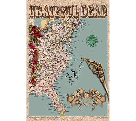Grateful Dead East Coast Mike DuBois Art Print - HalfMoonMusic