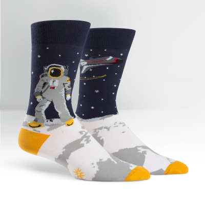 Mens One Giant Leap Crew Socks - HalfMoonMusic