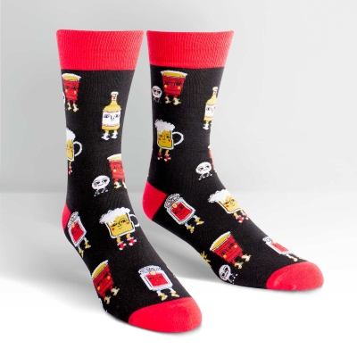 Mens Beer Pong Crew Socks - HalfMoonMusic