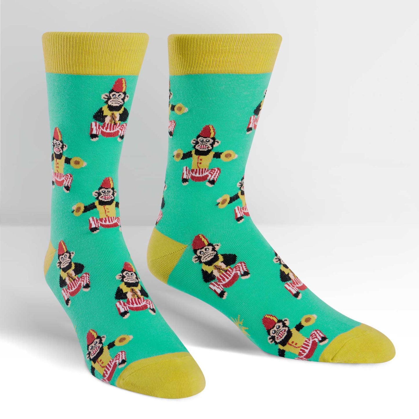 Mens Monkeying Around Crew Socks - HalfMoonMusic