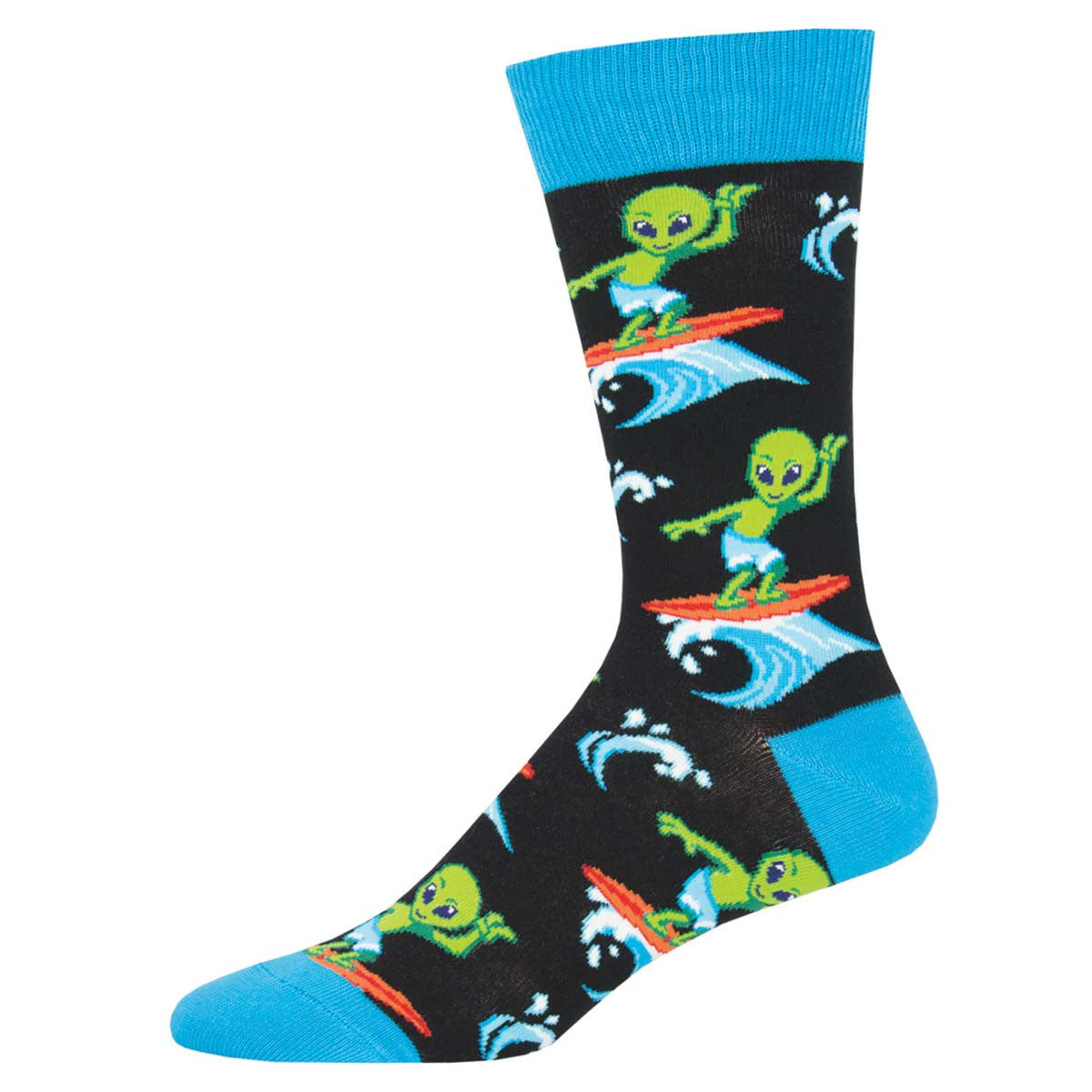 Mens Surfing The Galaxy Crew Socks - HalfMoonMusic