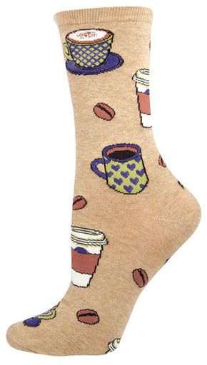 Womens Love You A Latte Coffee Socks - HalfMoonMusic