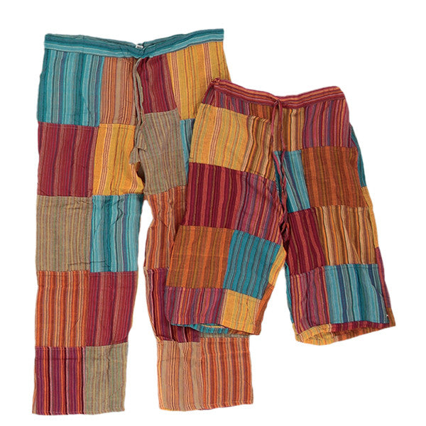 Mens Lightweight Drawstring Patchwork Pants and Shorts - HalfMoonMusic