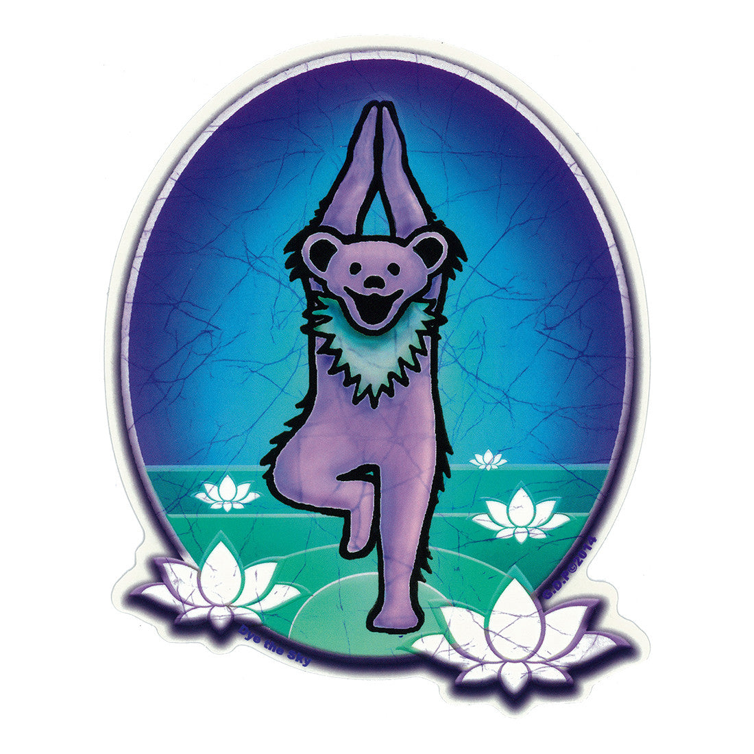 Grateful Dead Yoga Bear Sticker - HalfMoonMusic