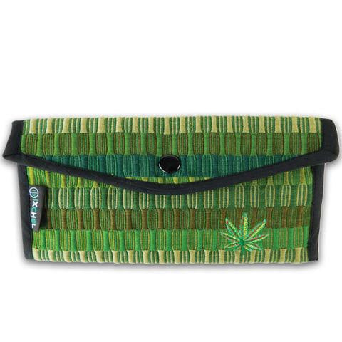 Hand Brocade Ganja Leaf Clutch Purse - HalfMoonMusic