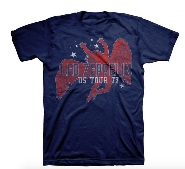 Mens Led Zeppelin US Tour 1977 T-Shirt - HalfMoonMusic