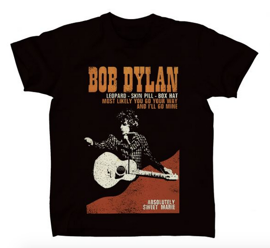Mens Bob Dylan Sweet Marie T-Shirt - HalfMoonMusic