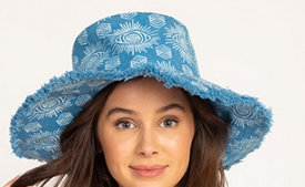 Canvas Print Wide Brim Sun Hat - HalfMoonMusic