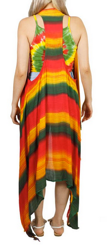 Womens Rayon Rasta Sarong Cardigan - HalfMoonMusic