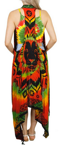 Womens Rayon Rasta Sarong Cardigan - HalfMoonMusic