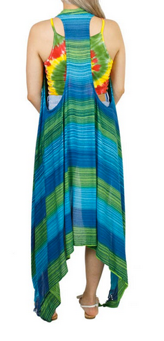Womens Rayon Striped Sarong Cardigan - HalfMoonMusic