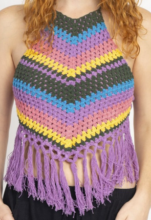 Rainbow Crochet Halter Top