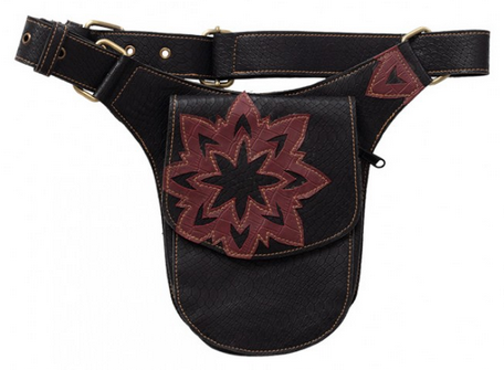 Vegan Leather Mandala Flower Belt Bag - HalfMoonMusic