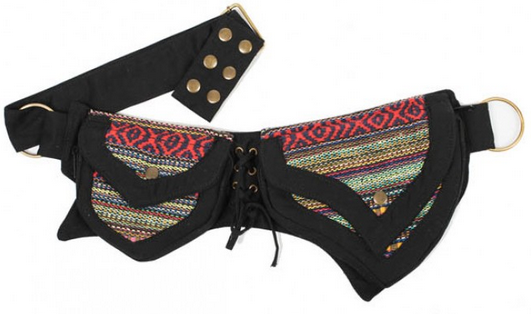 Cotton Tribal Design Patch Fanny Pack - HalfMoonMusic