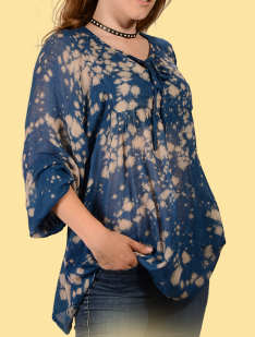 Womens Cotton Tie-Dye Dream Lover Flowy Top - HalfMoonMusic