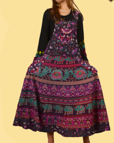 Womens Cotton All Good Napthal Print Jumper Dress - HalfMoonMusic