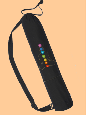 Hand Embroidered Cotton Chakra Yoga Bag - HalfMoonMusic