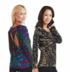 Womens Spandex Tie-Dye Long Sleeve Open Back Top - HalfMoonMusic