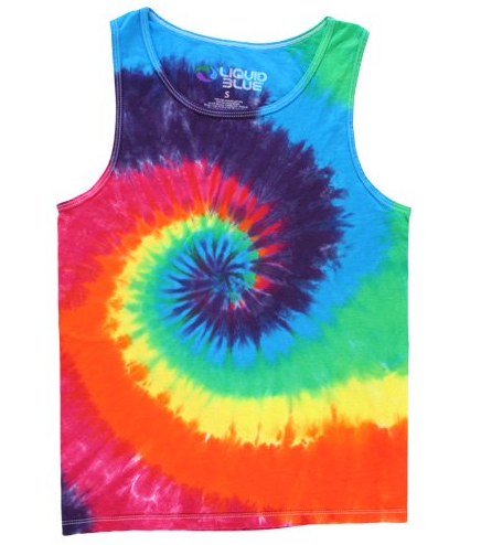 Mens Tie-Dye Rainbow Spiral Tank Top - HalfMoonMusic