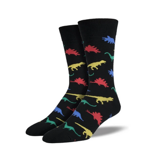 Colorful Dinosaurs Mens Socks - HalfMoonMusic