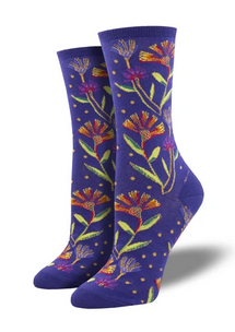 Laurel Burch Wildflowers Womens Socks - HalfMoonMusic