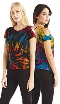 Womens Spandex Tie-Dye Open Back Tee Top - HalfMoonMusic