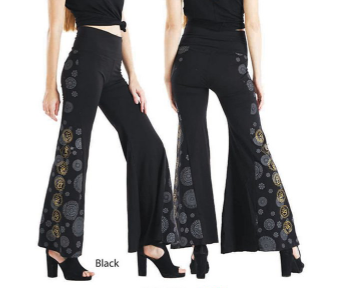 Womens Cotton Patch Bell Bottom Pants - HalfMoonMusic
