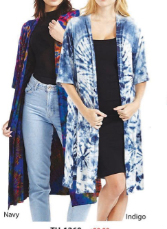 Womens Spandex TIe-Dye Long Duster Style Jacket - HalfMoonMusic