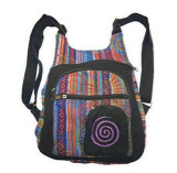 Cotton Woven Off-Center Spiral Backpack - HalfMoonMusic