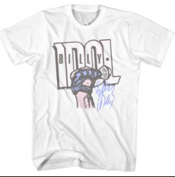 Mens Billy Idol Fist Microphone T-Shirt - HalfMoonMusic