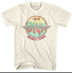 Mens Styx World Tour 1978 T-Shirt - HalfMoonMusic