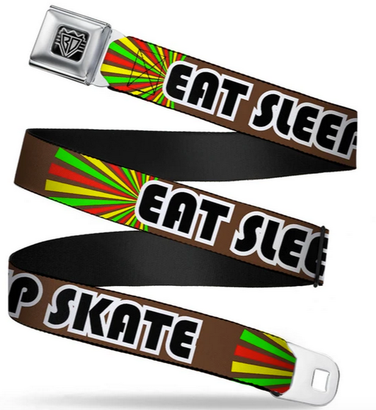 BD Wings Eat Sleep Skate Seatbelt Buckle Belt - HalfMoonMusic