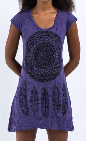 Womens Dreamcatcher Tunic Dress - HalfMoonMusic