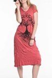 Womens V-Neck Tree Of Life Long Dress - HalfMoonMusic