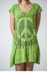 Womens Peace Sign Tunic Dress - HalfMoonMusic
