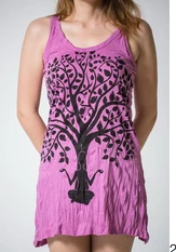 Womens Meditation Tree Tank Dress - HalfMoonMusic