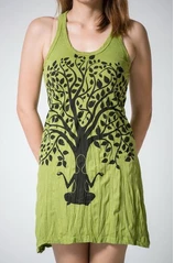 Womens Meditation Tree Tank Dress - HalfMoonMusic