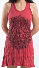 Womens Lotus Mandala Tank Dress - HalfMoonMusic